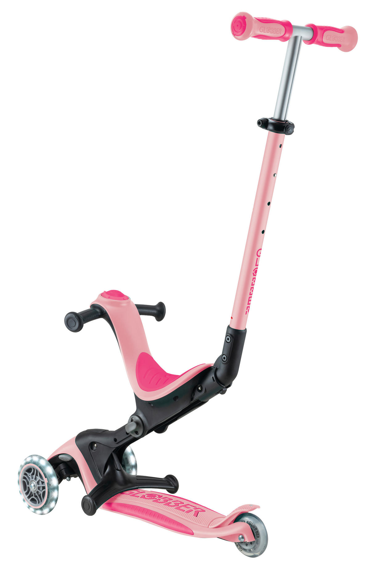 LAUFRAD GO-UP DELUXE LIGHTS  - Rosa, Basics, Kunststoff/Metall (64/22/98,5cm) - GLOBBER