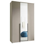 DREHTÜRENSCHRANK  in Kaschmir  - Kaschmir/Schwarz, MODERN, Glas/Holzwerkstoff (135/225/52cm) - Carryhome