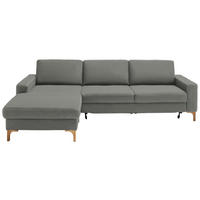 ECKSOFA in Mikrofaser Hellgrau  - Eichefarben/Beige, Design, Holz/Textil (185/278cm) - Pure Home Lifestyle