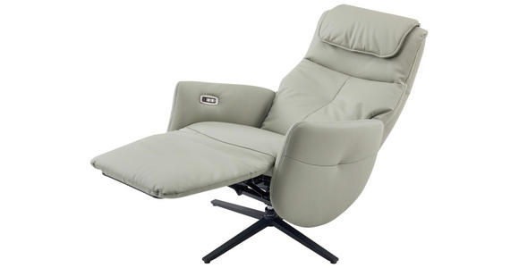 MASSAGESESSEL Echtleder Lederlook Grau - Grau, Design, Leder/Textil (77/113/90cm) - Xora