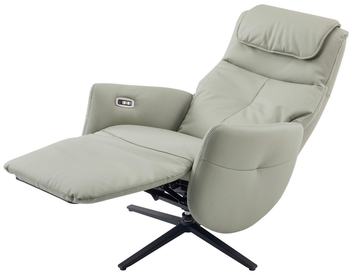 MASSAGESESSEL Echtleder Lederlook Grau    - Grau, Design, Leder/Textil (77/113/90cm) - Xora