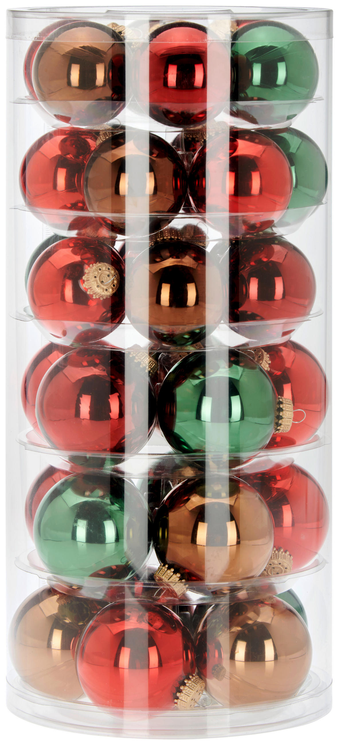 CHRISTBAUMKUGEL-SET 6/7 cm cm 33-teilig  - Bordeaux/Rot, KONVENTIONELL, Glas (6/7 cmcm)