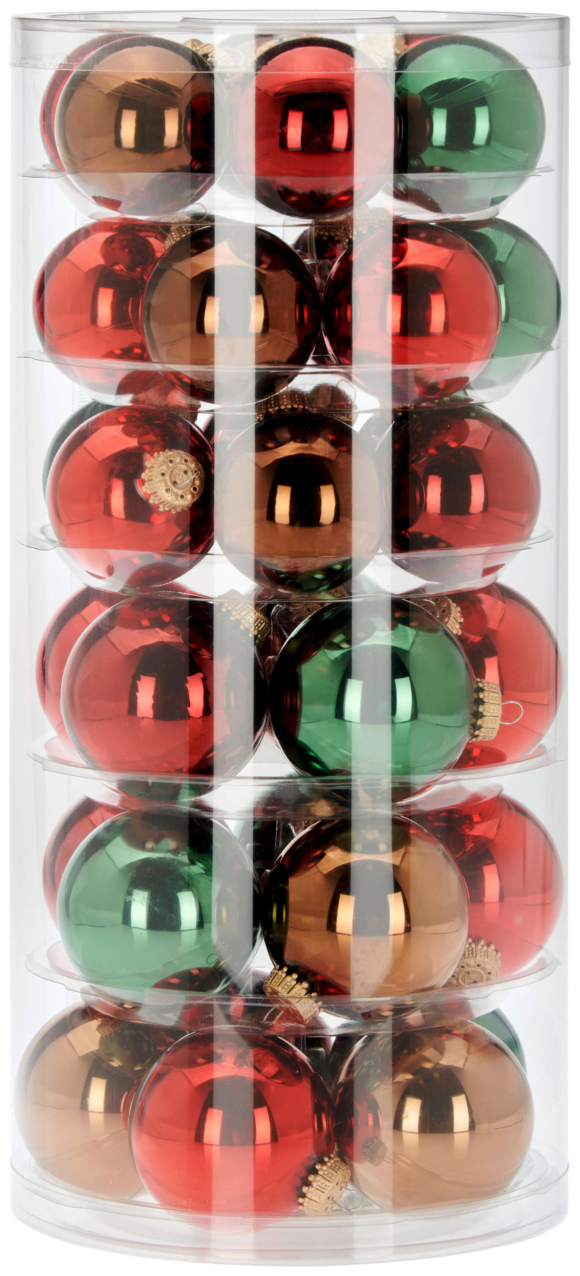 CHRISTBAUMKUGEL-SET 6/7 cm cm 33-teilig  - Bordeaux/Rot, KONVENTIONELL, Glas (6/7 cmcm)