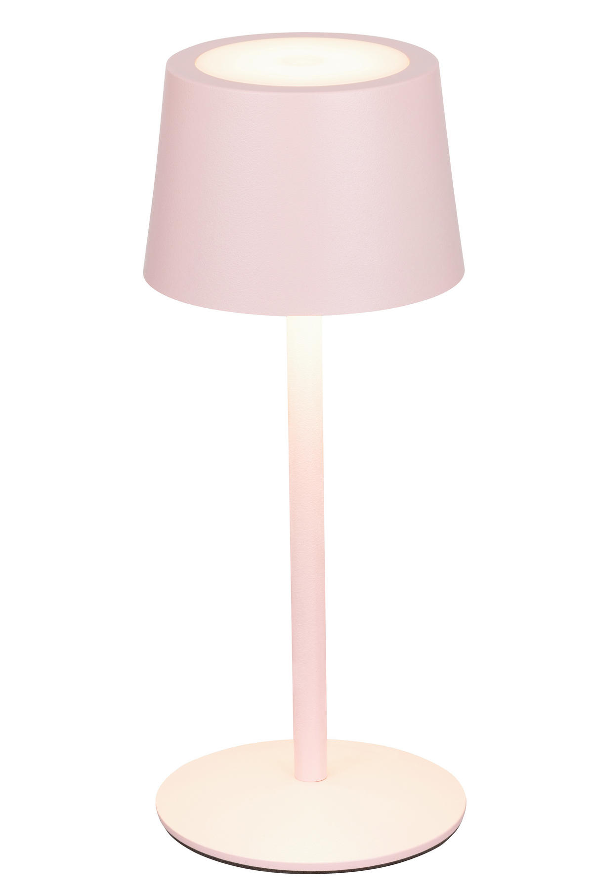 STOLNÍ LAMPA NA BATERIE, 9/22 cm  - růžová, Basics, kov (9/22cm) - Novel