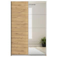 SCHWEBETÜRENSCHRANK  in Eiche Artisan  - Alufarben/Eiche Artisan, KONVENTIONELL, Glas/Holzwerkstoff (136/210/62cm) - Xora