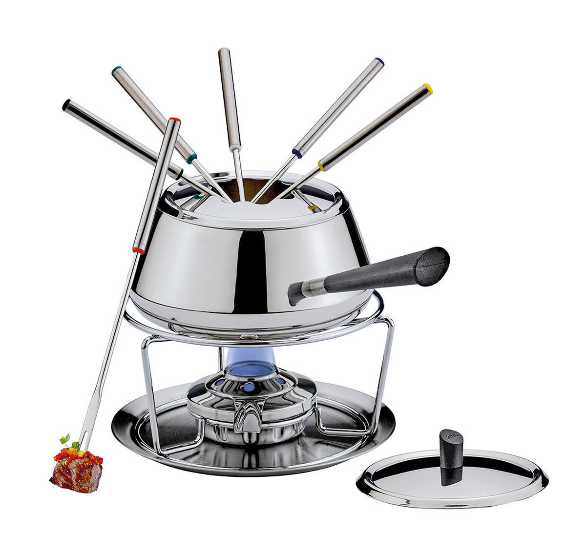 FONDUESET CLASSIC ECO  - Silberfarben, KONVENTIONELL, Metall (21,9/42,3/10,9cm) - Spring