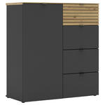 KOMMODE  in 90/99/41 cm  - Schwarz/Graphitfarben, MODERN, Holzwerkstoff/Metall (90/99/41cm) - Voleo