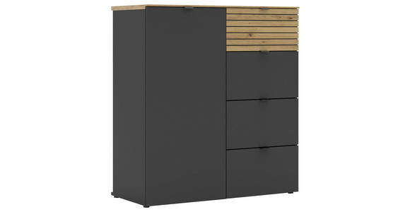KOMMODE in 90/99/41 cm - Schwarz/Graphitfarben, MODERN, Holzwerkstoff/Metall (90/99/41cm) - Voleo