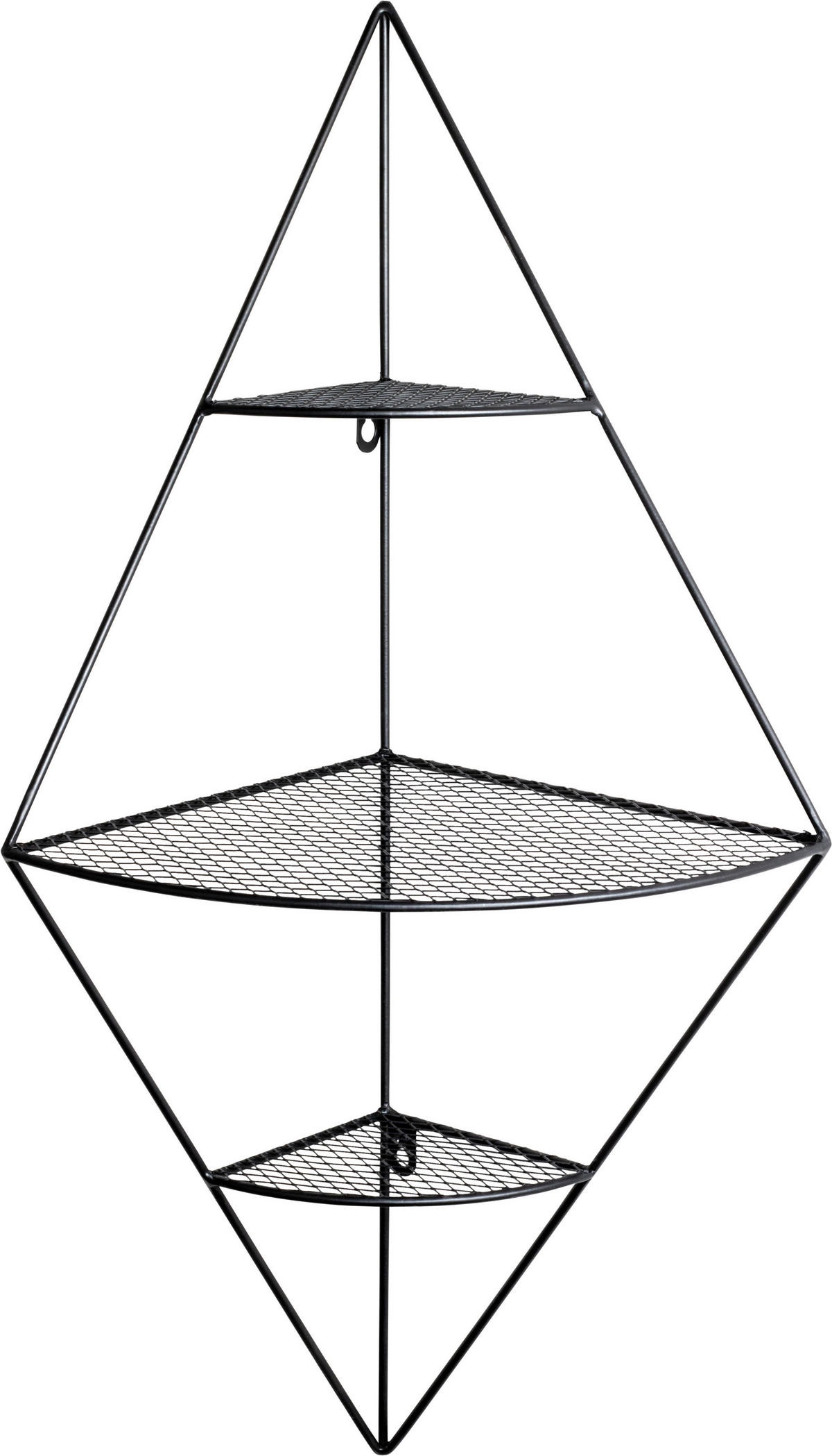 WANDREGAL Schwarz  - Schwarz, MODERN, Metall (36/70/26cm)