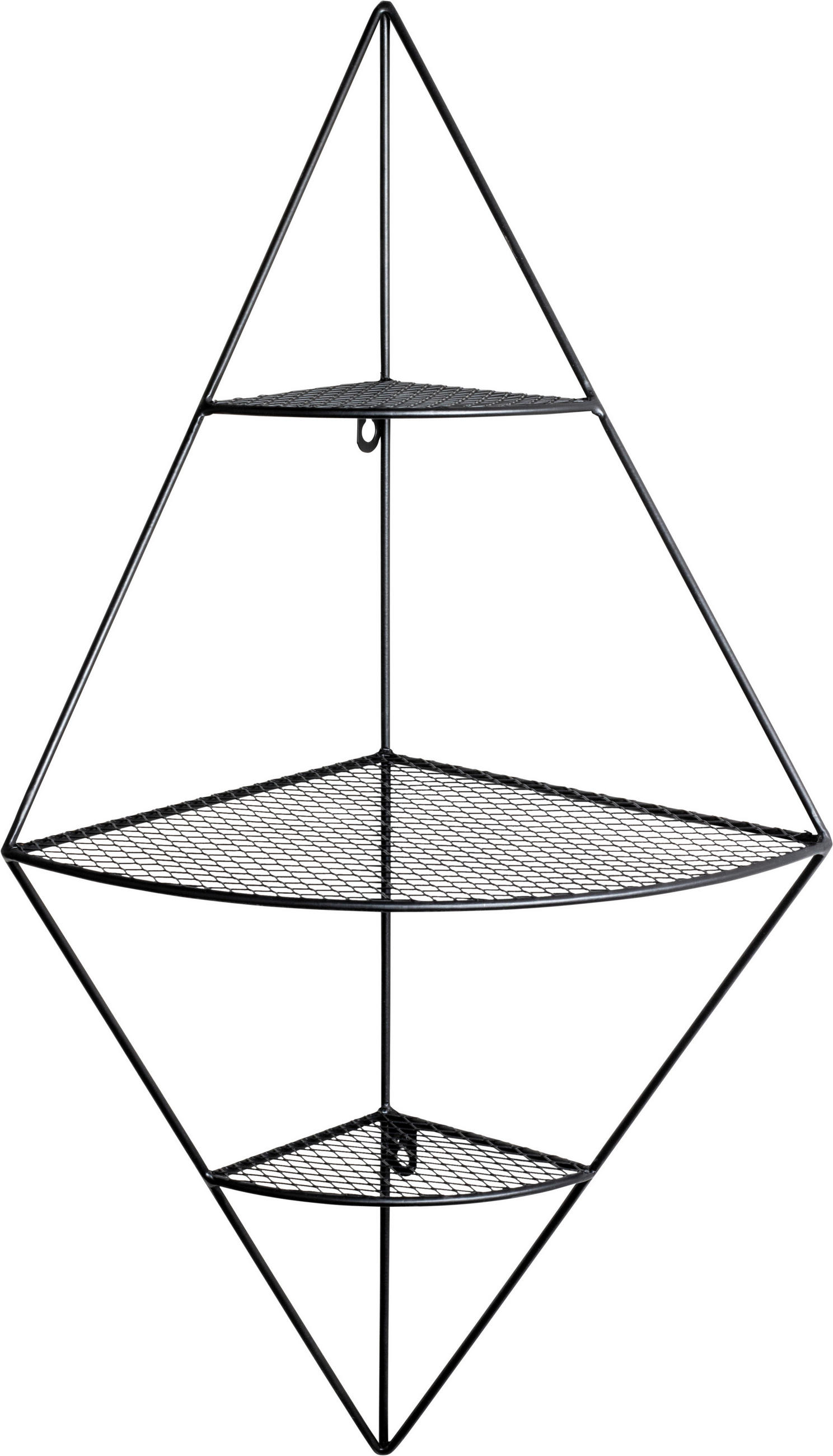 Wandregal Leicester B: 36 cm Schwarz Metall 3 Fächer