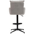 BARHOCKER Cord Taupe Eisen Sitzfläche 360° drehbar, Stoffauswahl, inklusive Armlehnen  - Taupe/Schwarz, Design, Textil/Metall (54/98-120/58cm) - Novel