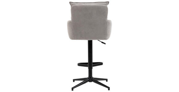 BARHOCKER Cord Taupe Eisen Sitzfläche 360° drehbar, Stoffauswahl, inklusive Armlehnen  - Taupe/Schwarz, Design, Textil/Metall (54/98-120/58cm) - Novel