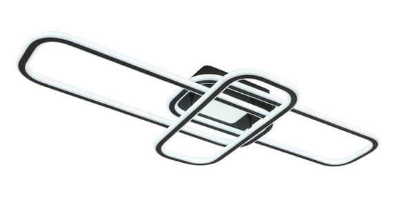 LED-DECKENLEUCHTE 103/46/11 cm   - Schwarz/Weiß, Design, Kunststoff/Metall (103/46/11cm) - Novel