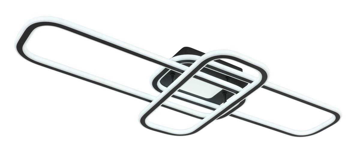 STROPNÍ LED SVÍTIDLO, 103/46/11 cm - bílá/černá, Design, kov/plast (103/46/11cm) - Novel