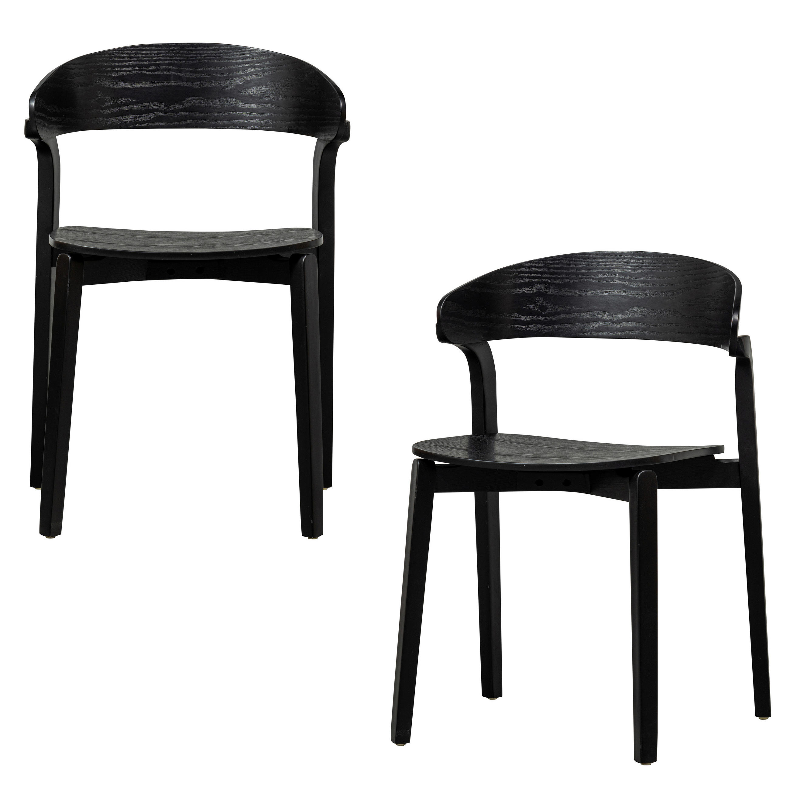 STUHL-SET 2 Stück abwischbar   - Schwarz, Design, Holz (52/75/49cm) - Livetastic