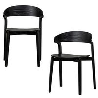 STUHL-SET 2 Stück abwischbar   - Schwarz, Design, Holz (52/75/49cm) - Livetastic