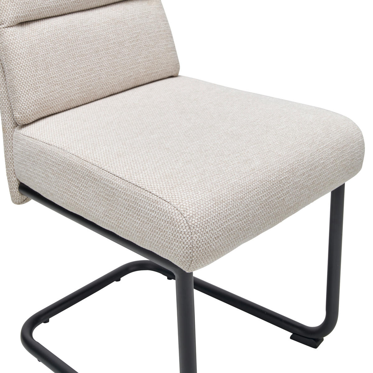 SCHWINGSTUHL  in Eisen Webstoff  - Beige/Schwarz, LIFESTYLE, Holz/Textil (45/94/62cm) - MID.YOU