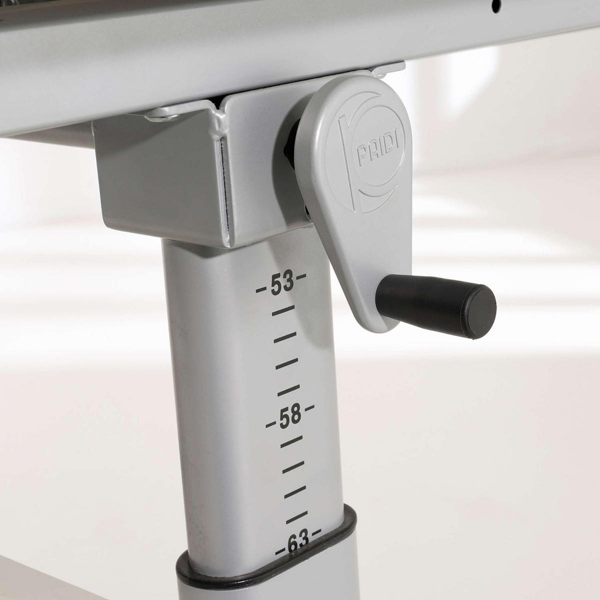 JUGENDSCHREIBTISCH 120/70/53-79 cm  in Silberfarben, Weiss  - Weiss/Silberfarben, Basics, Holzwerkstoff/Metall (120/70/53-79cm) - Paidi