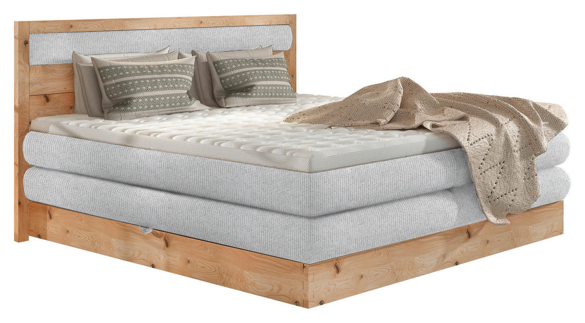 BOXSPRINGBETT 140/200 cm  in Grau, Eichefarben  - Eichefarben/Schwarz, Konventionell, Holz/Holzwerkstoff (140/200cm) - Valnatura