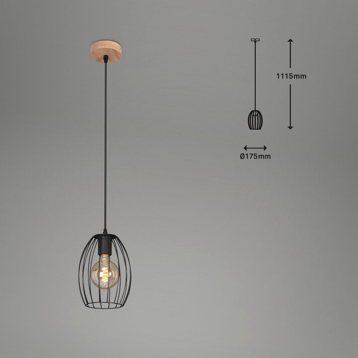 VISILICA  17,5/111,5 cm      - crna, Osnovno, drvo/metal (17,5/111,5cm)