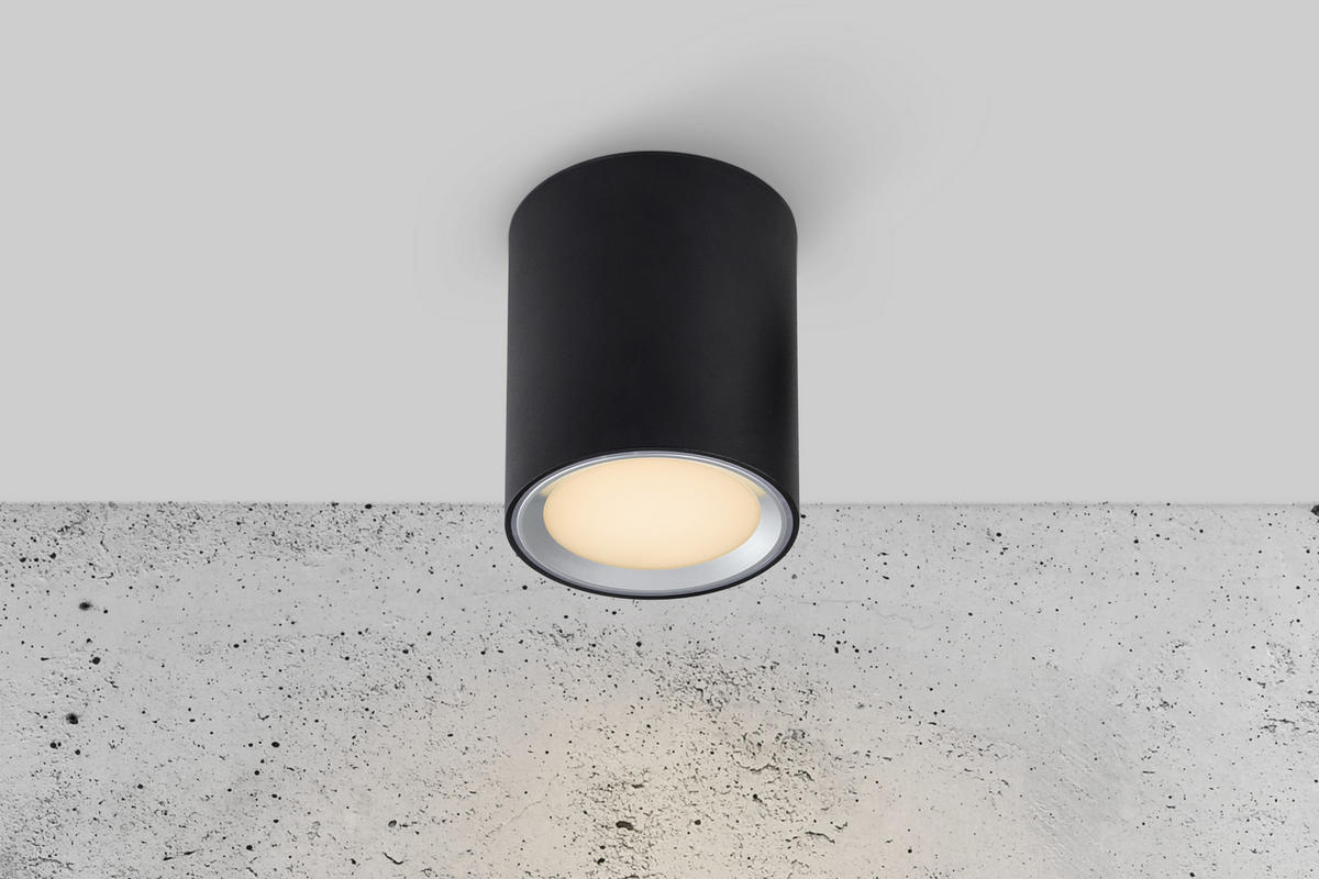 AUFBAULEUCHTE 10/12 cm   - Schwarz, Basics, Metall (10/12cm) - Nordlux