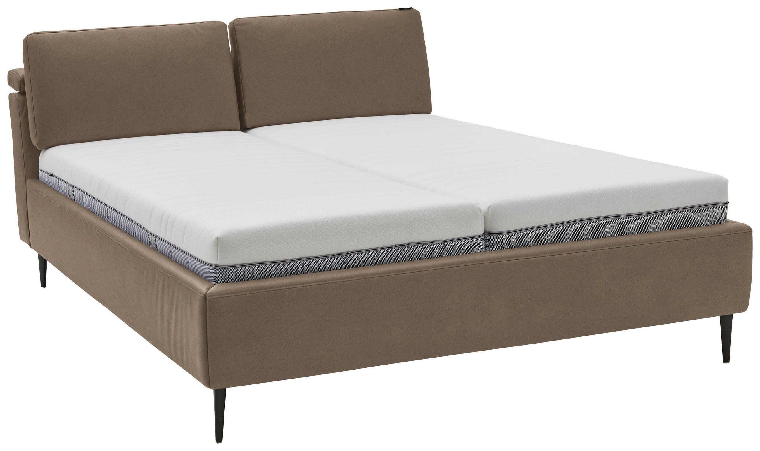 POLSTERBETT Matratze, Lattenrost Hellbraun 180/200 cm  - Hellbraun/Anthrazit, Design, Holz/Textil (180/200cm) - Johann Jakob