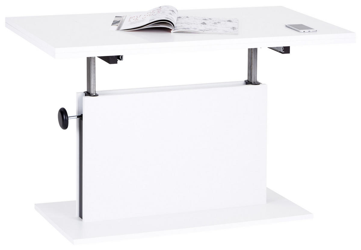COUCHTISCH 55-110/110/57-73 cm rechteckig Schwarz, Weiß  - Schwarz/Weiß, ROMANTIK / LANDHAUS, Holzwerkstoff (55-110/110/57-73cm) - MID.YOU