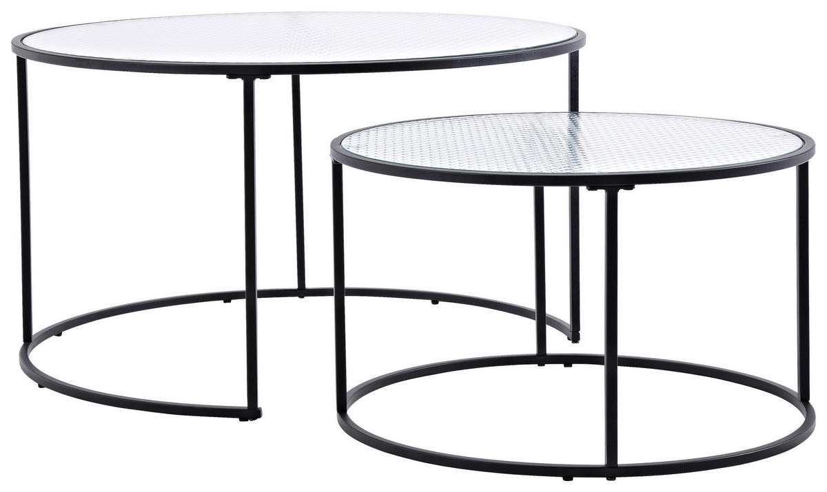 COUCHTISCH in Metall, Glas 79,5/79,5/45 cm  - Klar/Schwarz, Design, Glas/Metall (79,5/79,5/45cm) - Livetastic