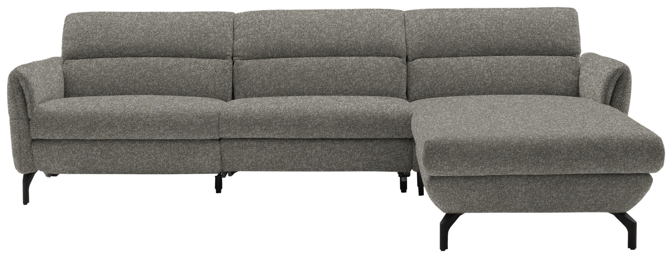 ECKSOFA Greige Chenille  - Greige/Schwarz, Design, Textil/Metall (299/187cm) - Schöner Wohnen