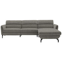 ECKSOFA Greige Chenille  - Greige/Schwarz, Design, Textil/Metall (299/187cm) - Schöner Wohnen