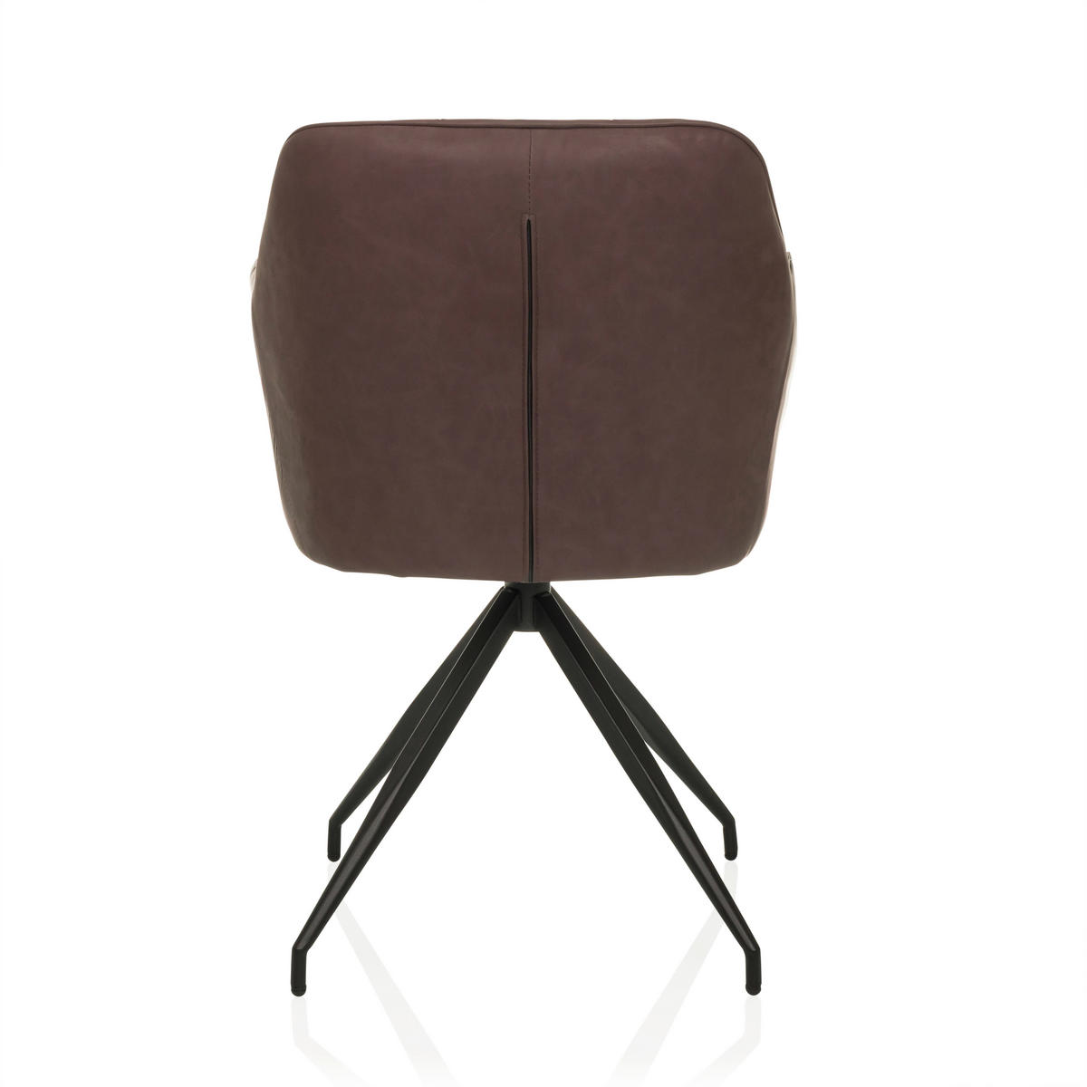 ARMLEHNSTUHL  in Lederlook  - Dunkelbraun/Schwarz, MODERN, Leder/Metall (61/90/56cm) - MID.YOU