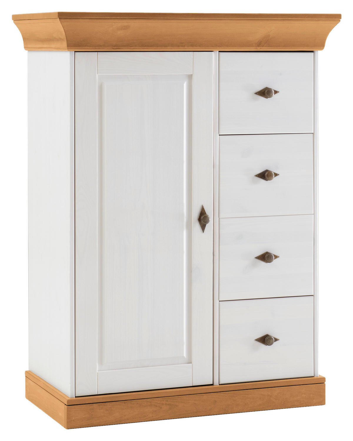 KOMMODE  in 88/117/45 cm  - Laugenfarbig/Weiß, ROMANTIK / LANDHAUS, Holz/Metall (88/117/45cm) - Boxxx