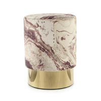 HOCKER Samt Bronzefarben  - Goldfarben/Bronzefarben, Design, Textil/Metall (35/46/35cm) - Kayoom