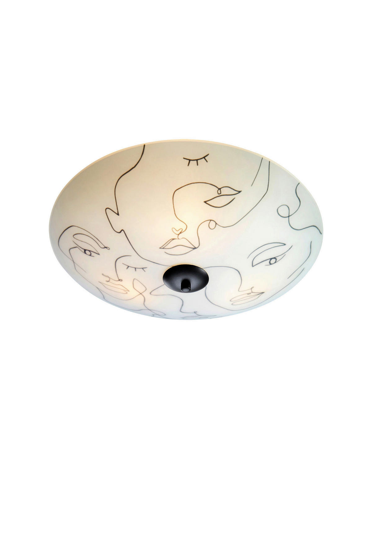 DECKENLEUCHTE  43/15 cm    - Schwarz/Weiß, Basics, Glas/Kunststoff (43/15cm) - Markslöjd
