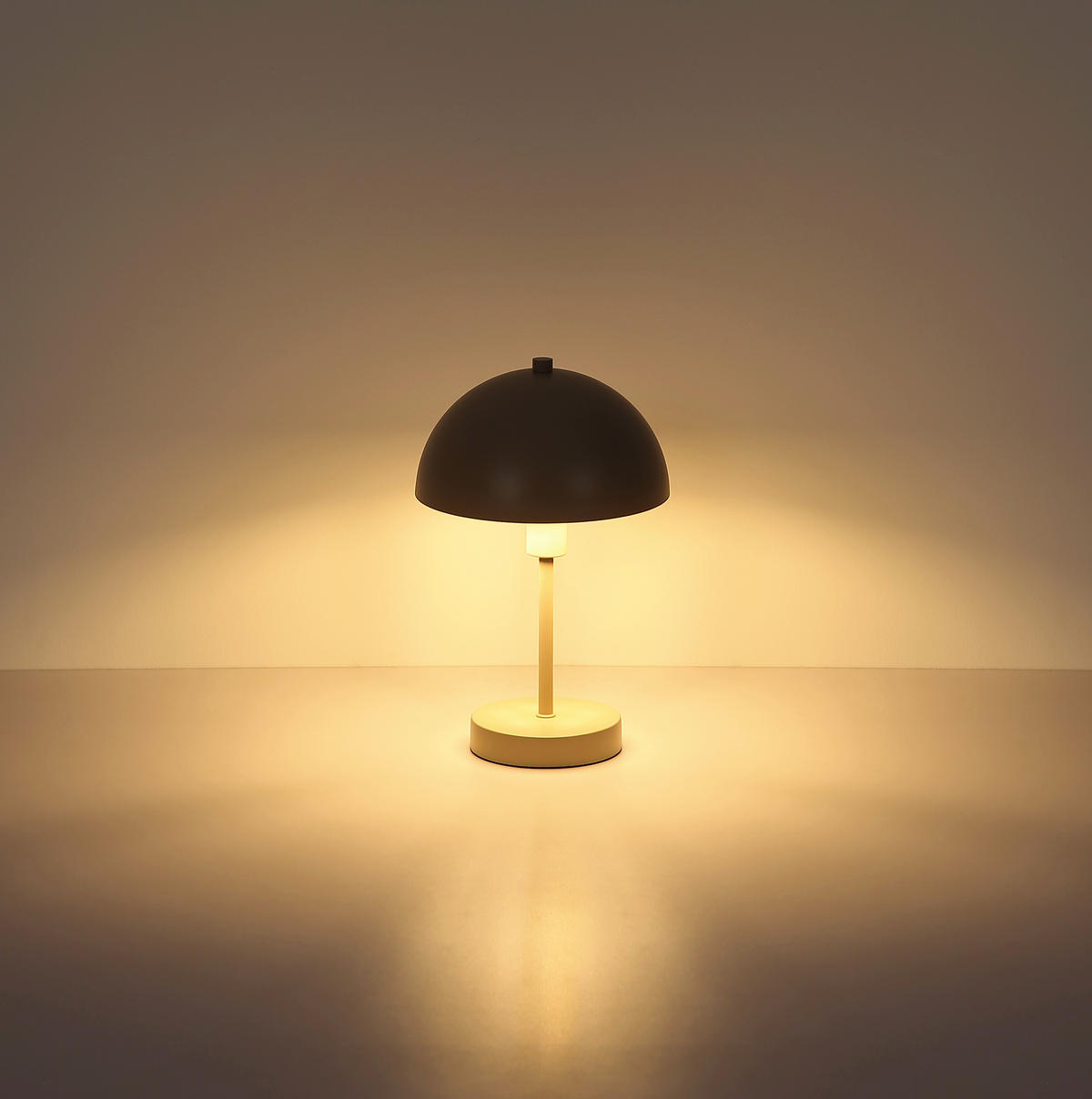 STOLNÍ LAMPA, E14, 20 cm - průhledné/pískové barvy, Design, kov/plast (20cm) - Globo
