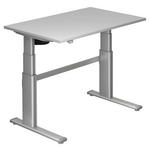 SCHREIBTISCH höhenverstellbar  - Silberfarben/Grau, Design, Holzwerkstoff/Metall (120/80/66-130cm) - Venda