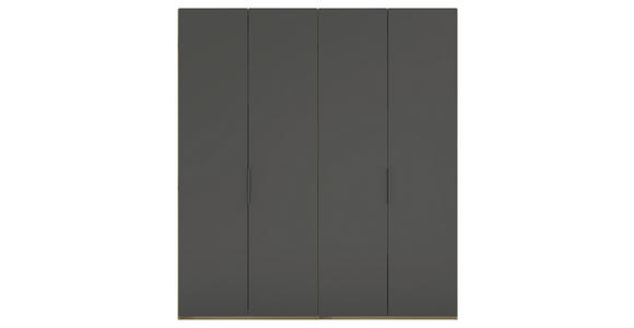 DREHTÜRENSCHRANK 200/223/62 cm 4-türig Anthrazit, Eiche Artisan - Anthrazit/Schwarz, KONVENTIONELL, Holzwerkstoff/Metall (200/223/62cm) - Novel