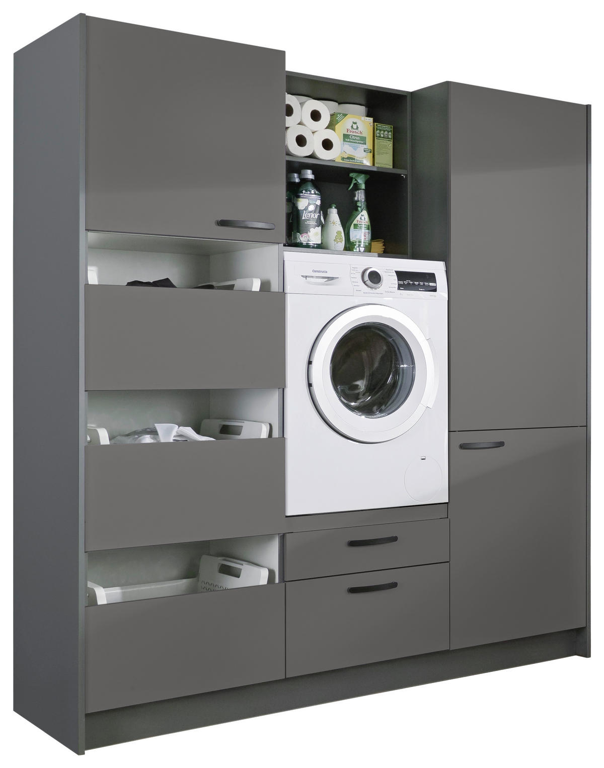 HAUSWIRTSCHAFTSRAUM  in Anthrazit  - Anthrazit, Basics, Holzwerkstoff (185cm) - Express