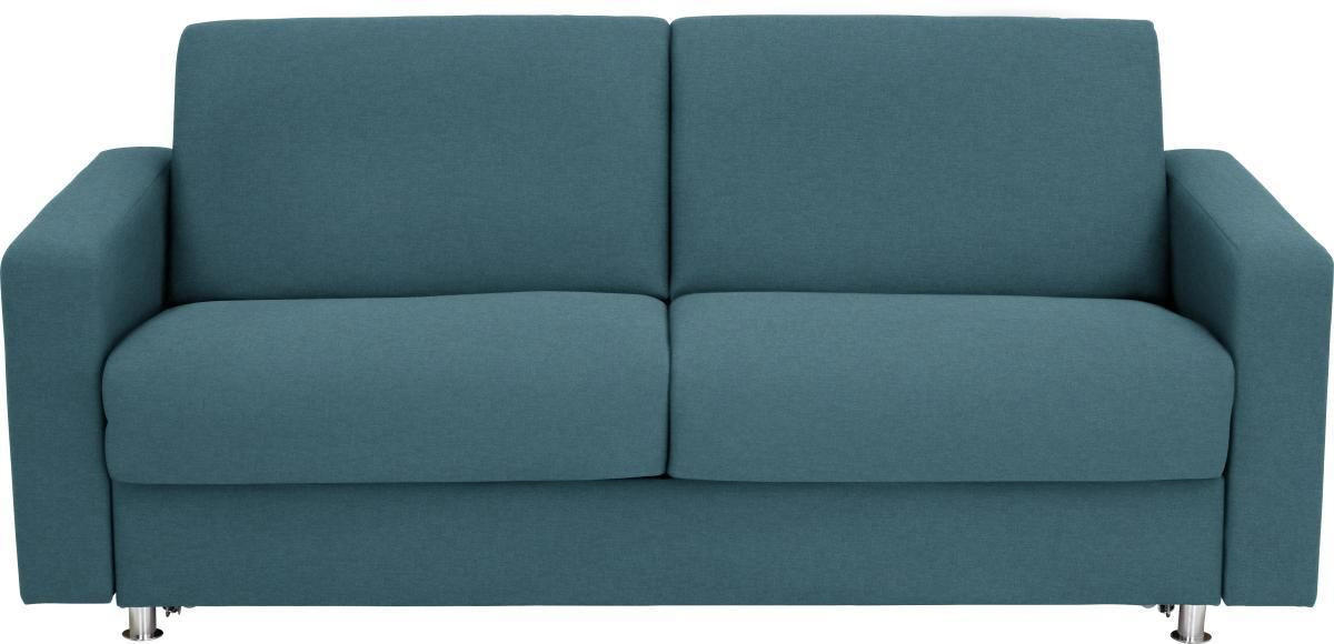 SCHLAFSOFA Flachgewebe Petrol  - Chromfarben/Petrol, Design, Textil/Metall (195/84/100cm) - Bali