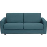 SCHLAFSOFA in Textil Petrol  - Chromfarben/Petrol, Design, Textil/Metall (195/84/100cm) - Bali