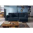 ECKSOFA Dunkelblau Webstoff  - Schwarz/Dunkelblau, KONVENTIONELL, Holz/Textil (250/145cm) - Carryhome