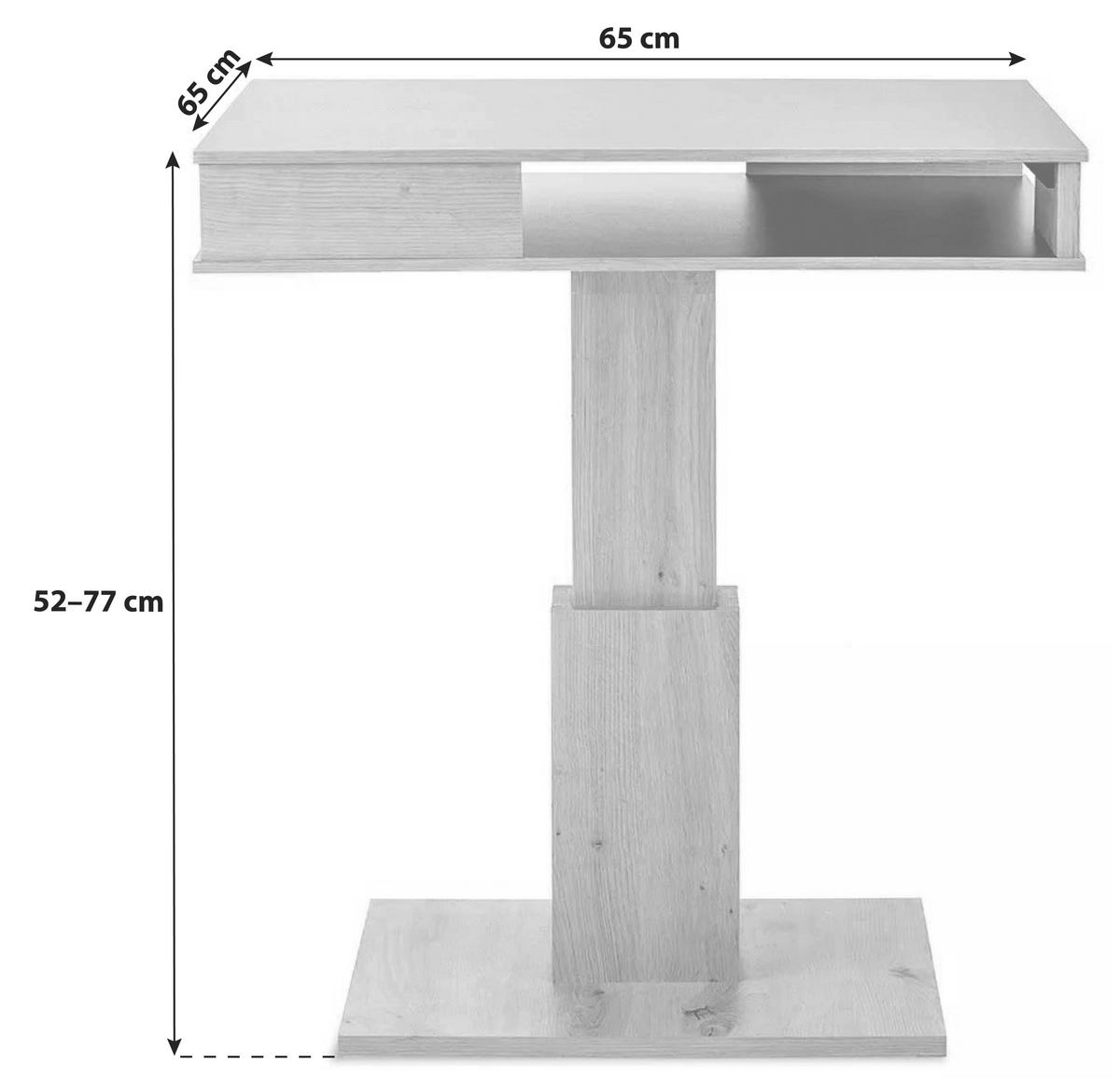 COUCHTISCH in Holzwerkstoff  - Wildeiche/Schwarz, Basics, Holzwerkstoff (65/52-77/65cm) - P & B