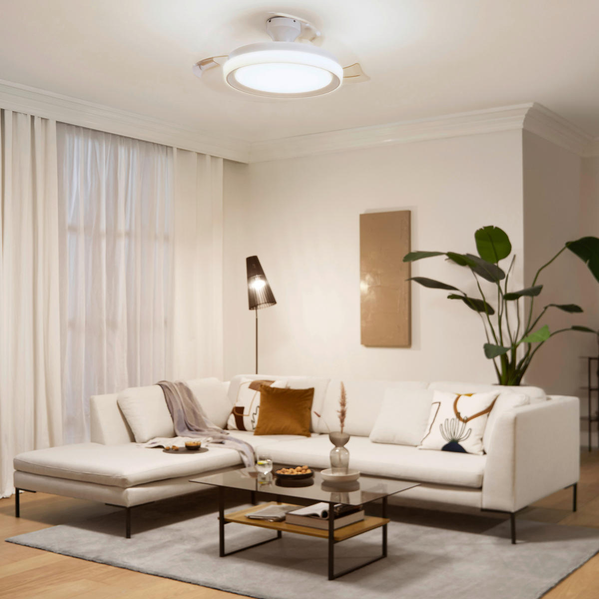 Deckenleuchte mit Ventilator 51/42/51 cm   - Weiß, KONVENTIONELL, Kunststoff (51/42/51cm) - Philips