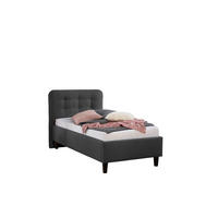 POLSTERBETT 100/200 cm,  in Anthrazit,  - Anthrazit/Schwarz, MODERN, Holz/Textil (100/200cm) - Livetastic