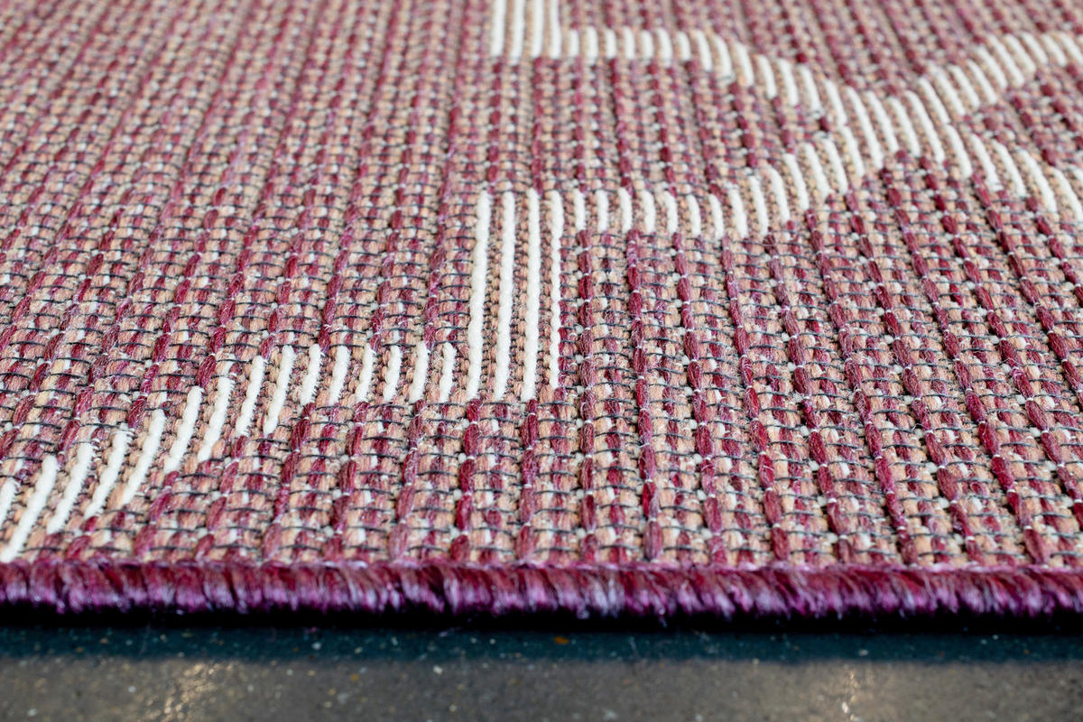 FLACHWEBETEPPICH 160/230 cm Amalfi Dunkelrosa, Brombeere  - Dunkelrosa/Brombeere, KONVENTIONELL, Textil (160/230cm) - Novel