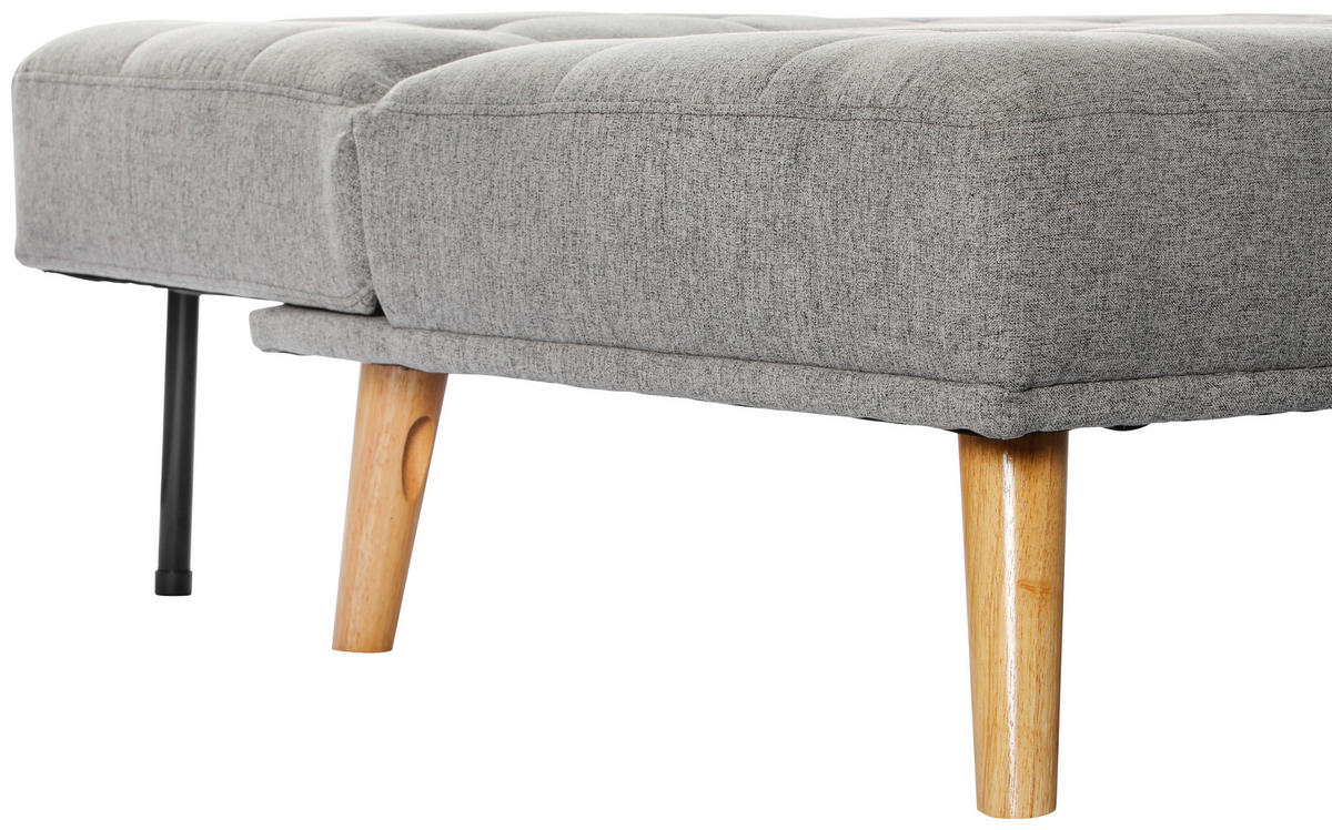 SCHLAFSOFA Leinenoptik Hellgrau  - Hellgrau/Schwarz, Design, Holz/Kunststoff (179/81/85cm) - P & B