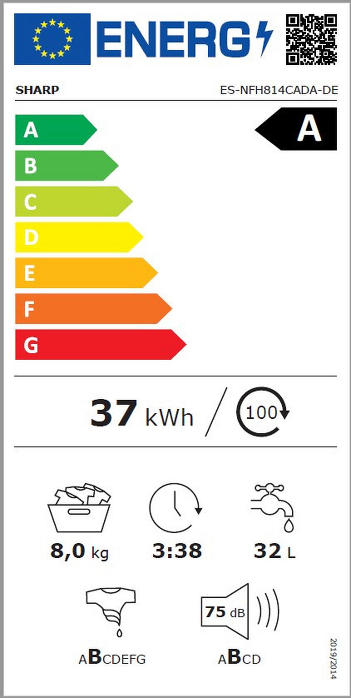 WASCHMASCHINE  - Grau, Basics (59,7/84,5/55,7cm) - Sharp