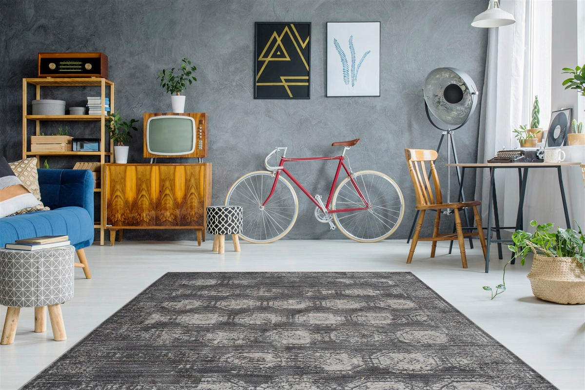 FLATVÄVD MATTA 80/150 cm  - antracit, Basics, textil (80/150cm) - Kayoom
