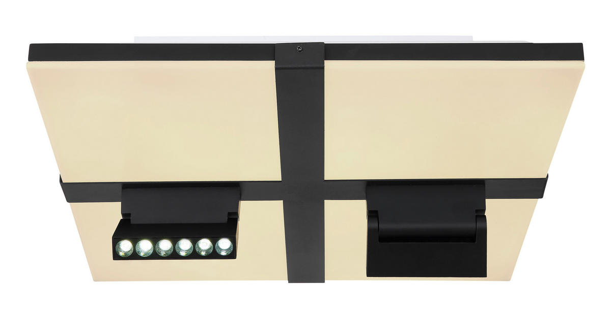 LED-DECKENLEUCHTE 30 W    45/45/16,1 cm  - Weiss/Opal, Design, Kunststoff/Metall (45/45/16,1cm) - Globo