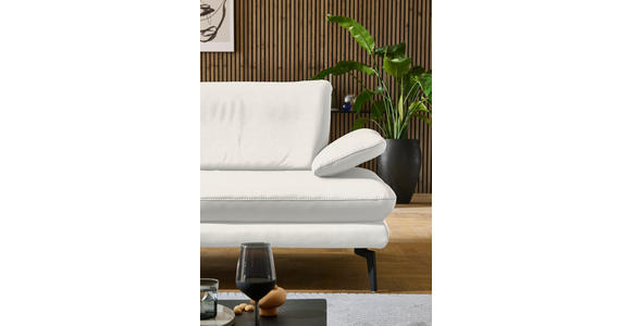ECKSOFA in Echtleder Weiß  195/308 cm  - Schwarz/Weiß, Design, Leder/Metall (195/308cm) - Dieter Knoll